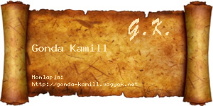 Gonda Kamill névjegykártya